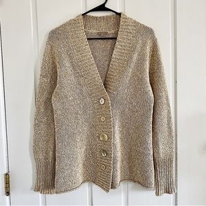 J Jill Oatmeal Knit Cardigan with Mismatched Buttons